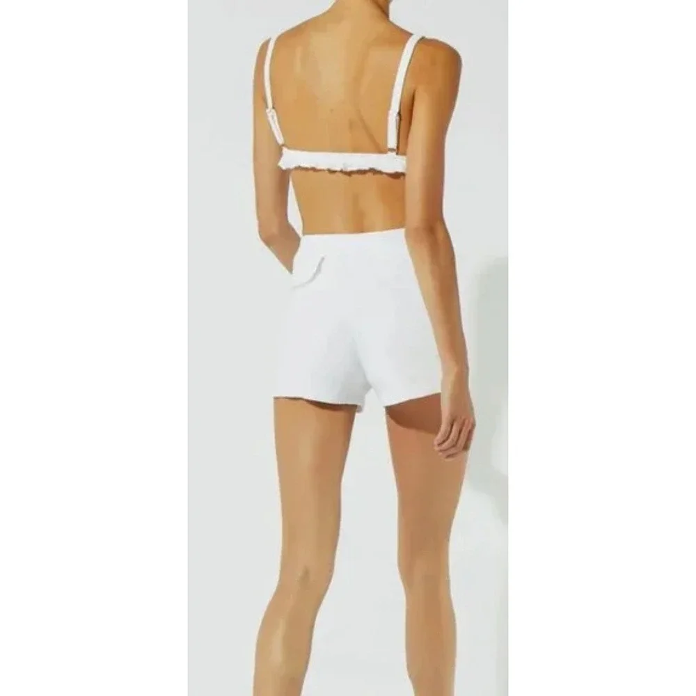 Solid & Striped Charlie Short White Ribbed Knit High‎ Waisted Size Small $175